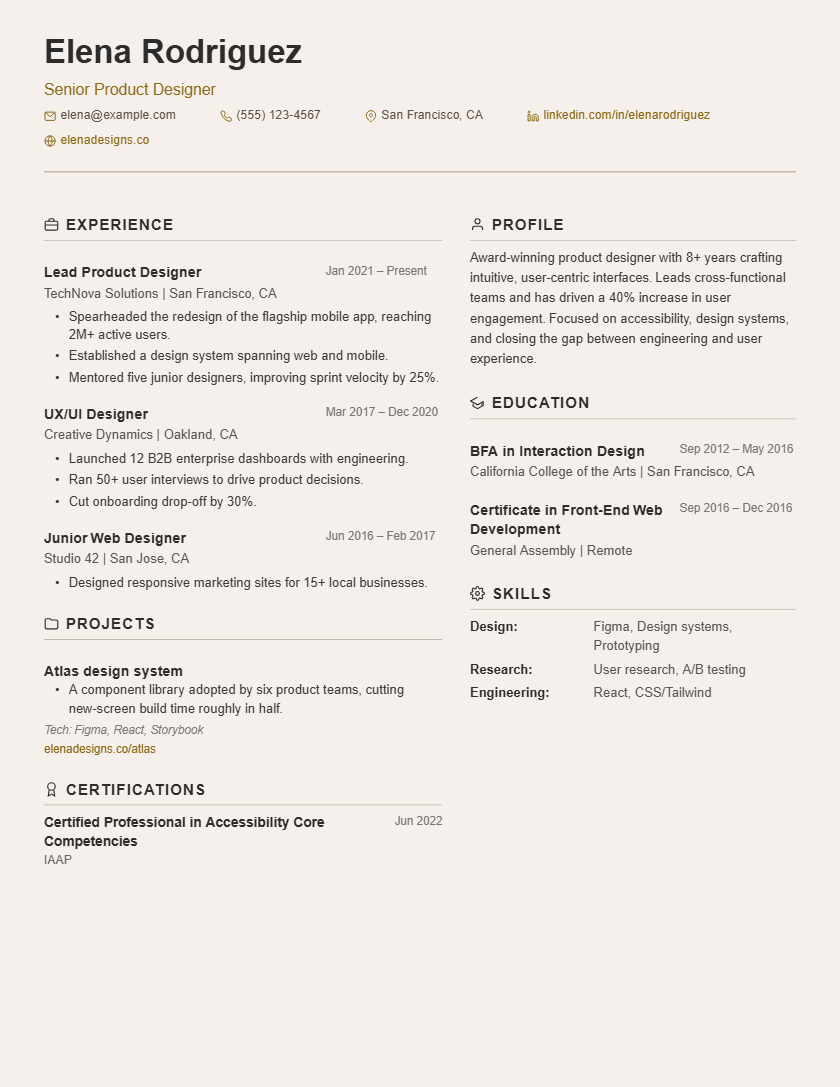 Beige Two-Column template