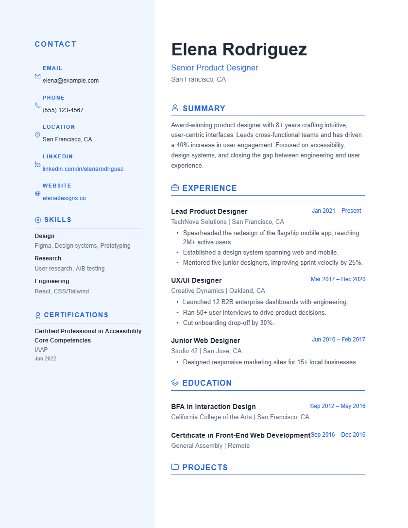 Blue Professional template