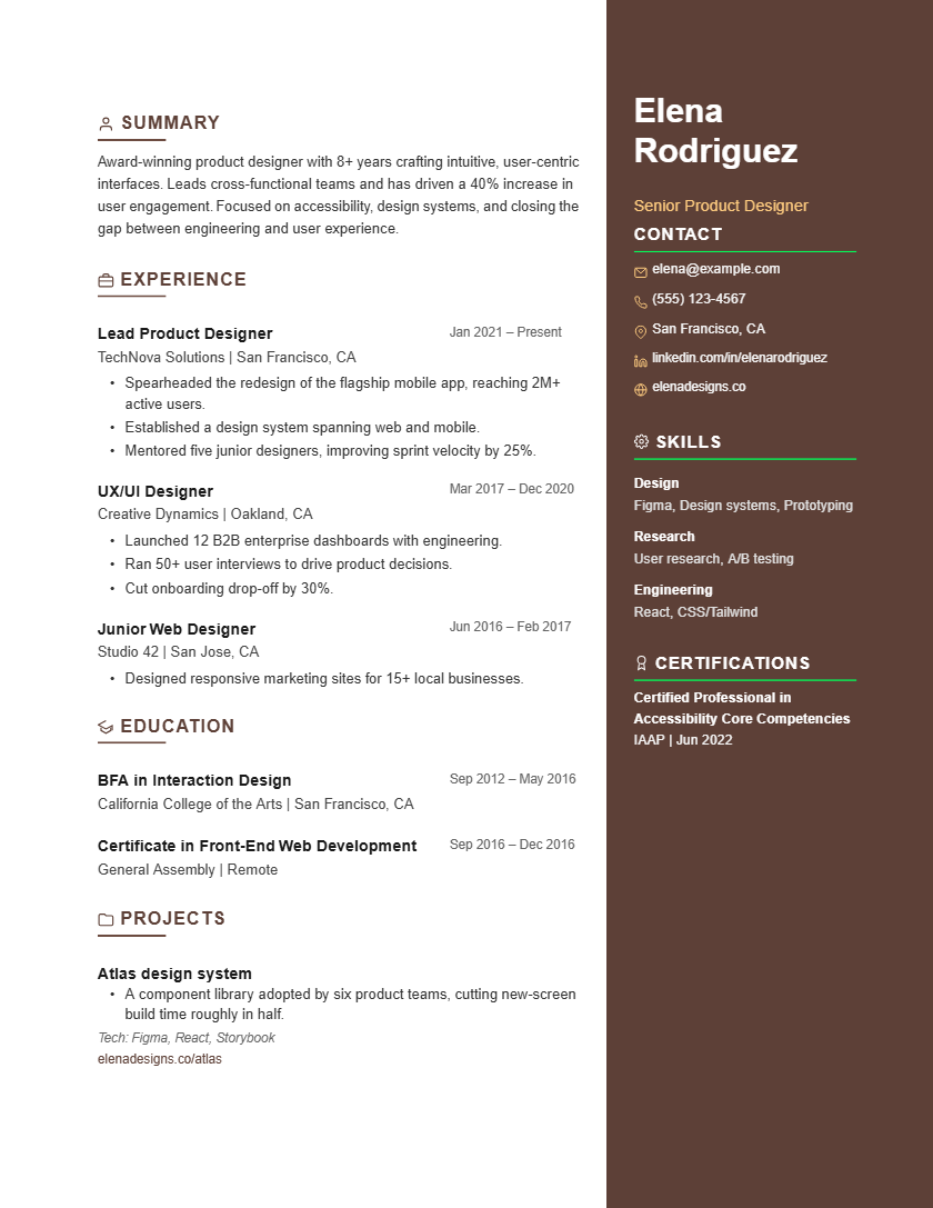 Brown Sidebar template