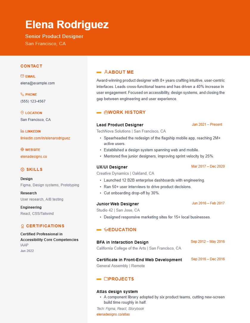 Orange Creative template